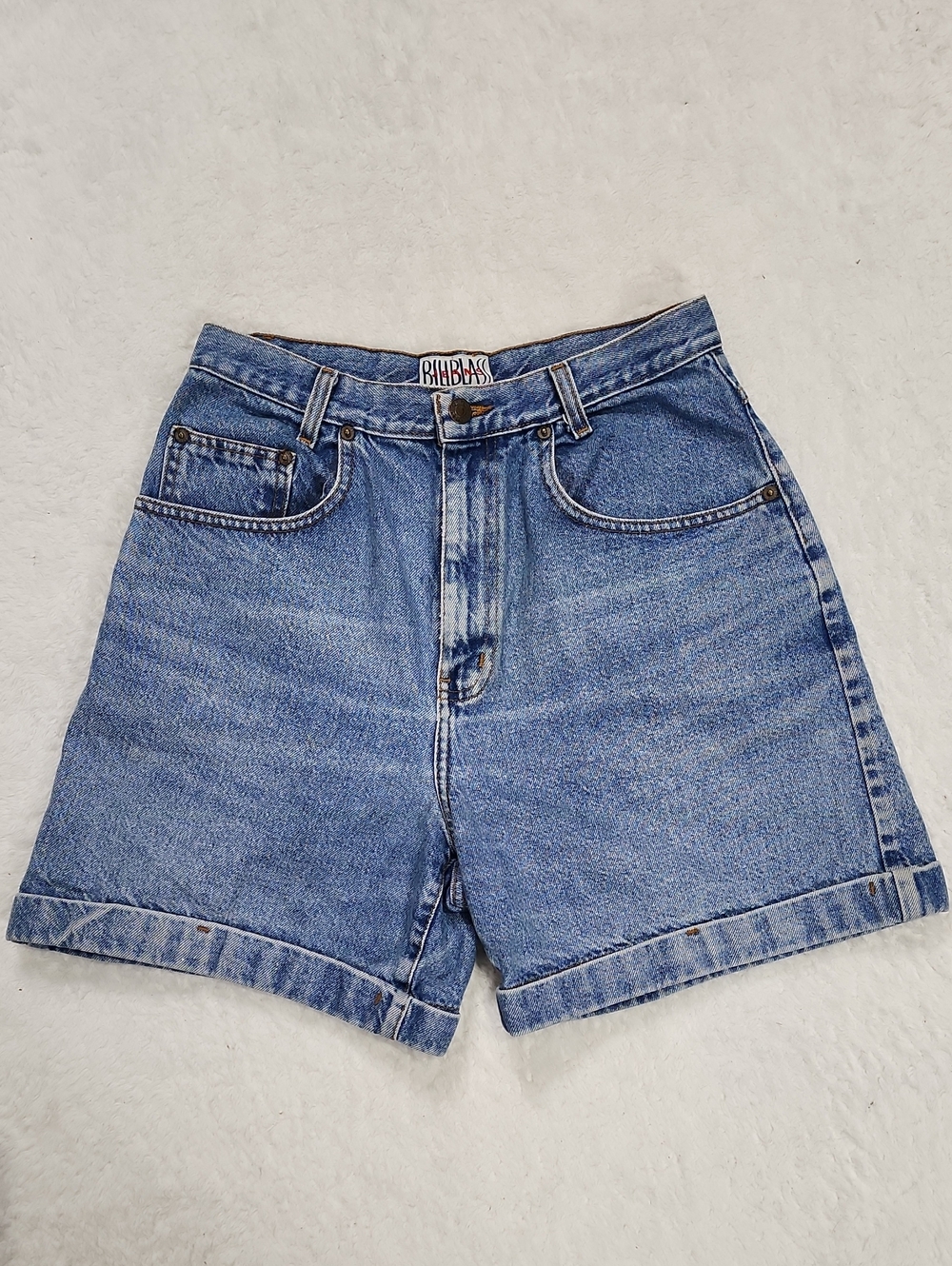 Vintage Bill Blass Denim Cuffed High Rise Shorts